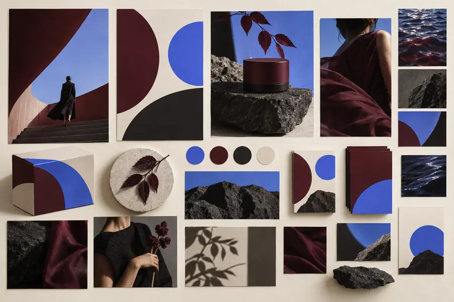 Brand campaign artwork arranged as a consistent visual system